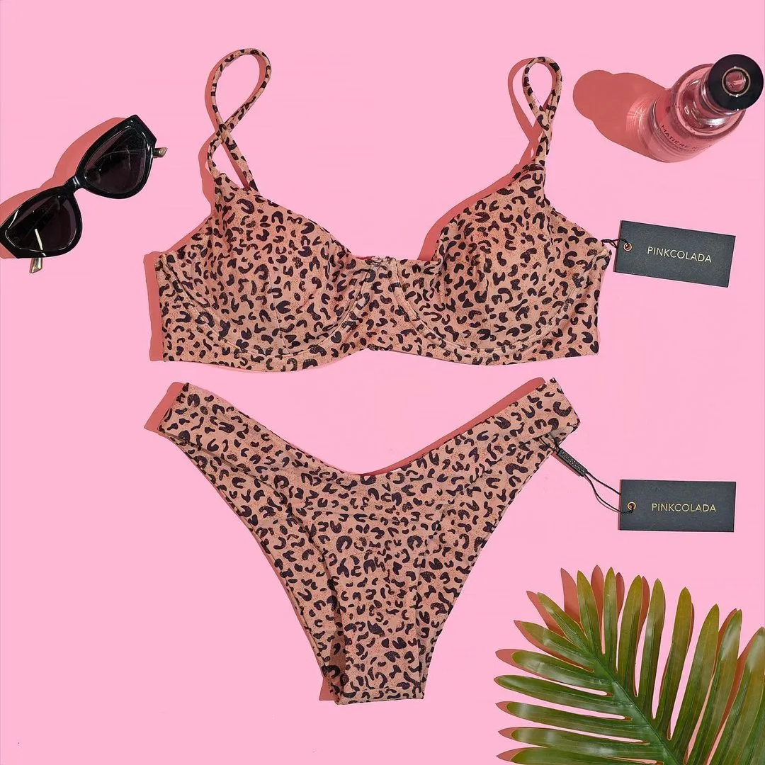 Leopard Mocha Tropez Bikini Top