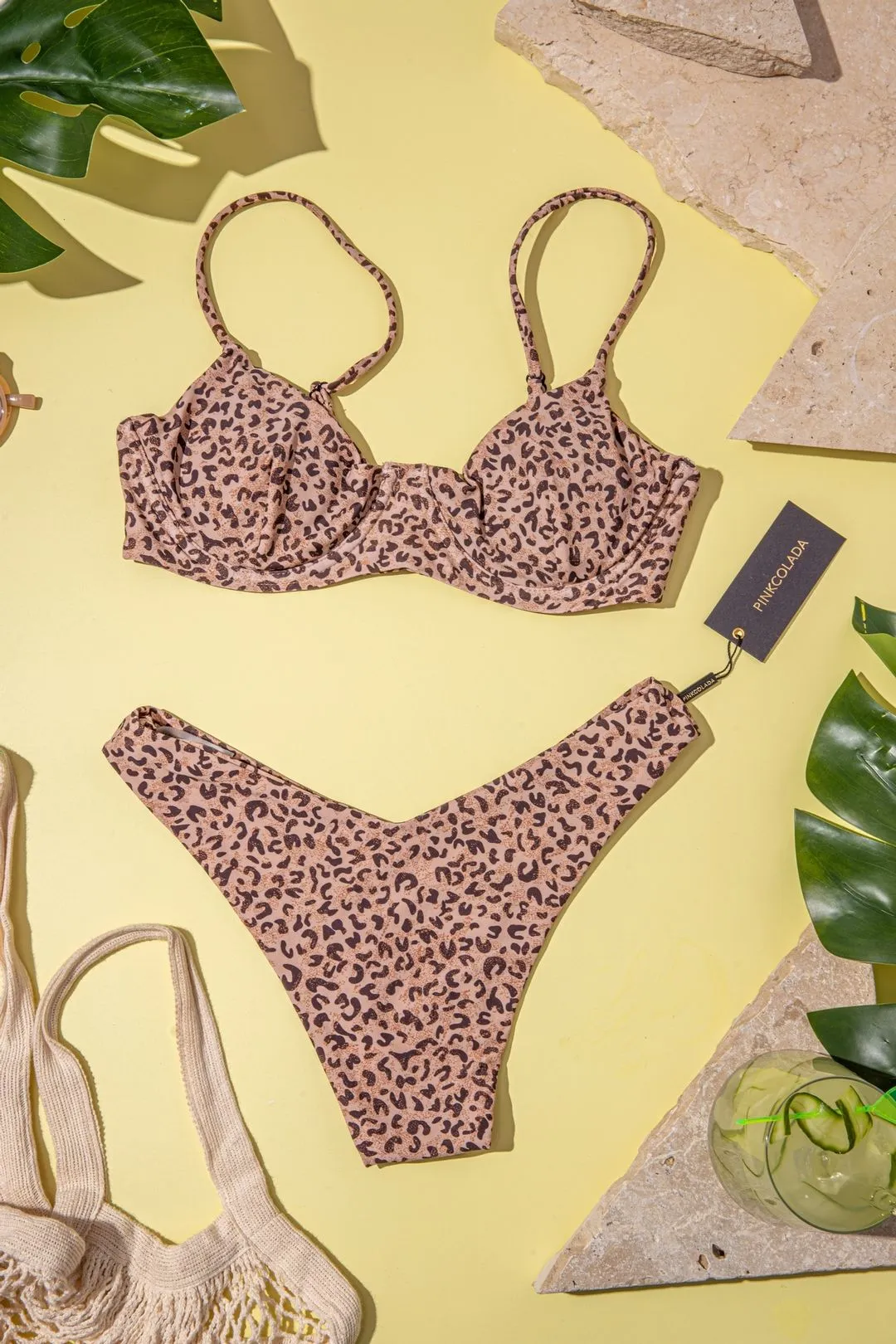 Leopard Mocha Tropez Bikini Top