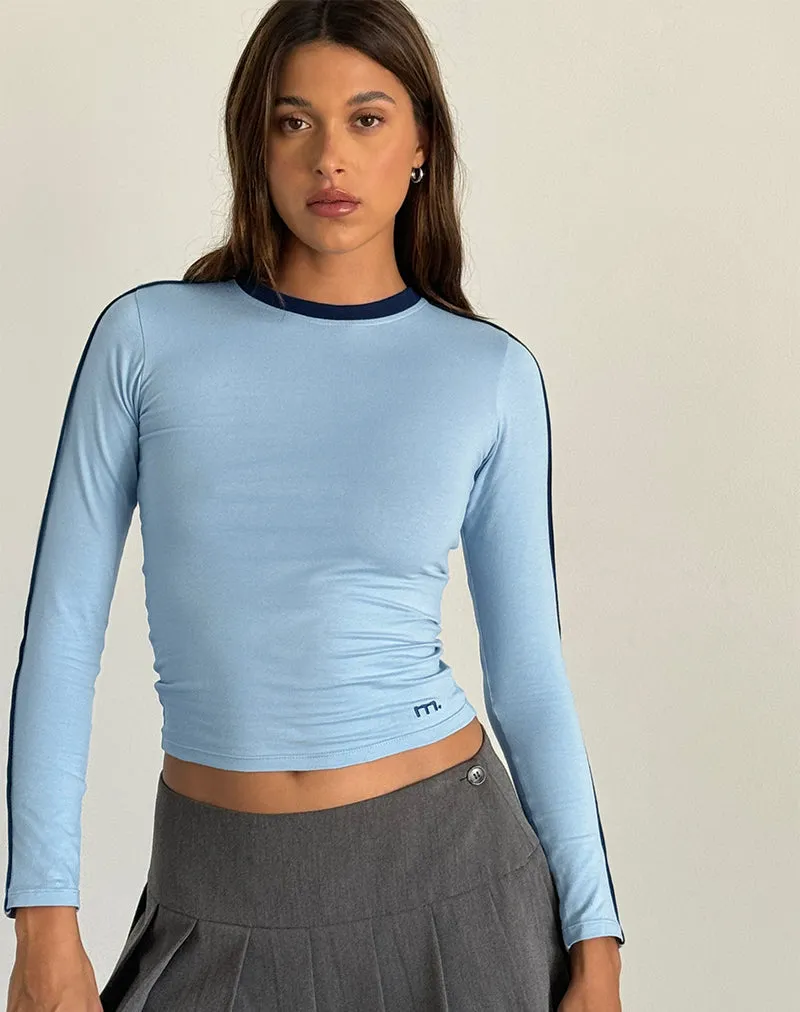 Light Blue Lace Lucca Long Sleeve Top