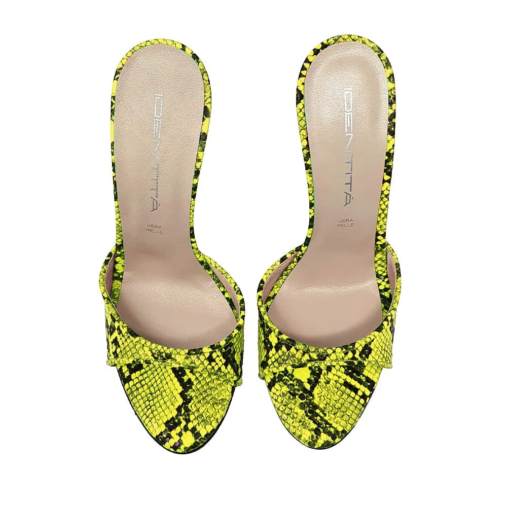 ELEGANT LIME REPTILE PATTERN HEELS