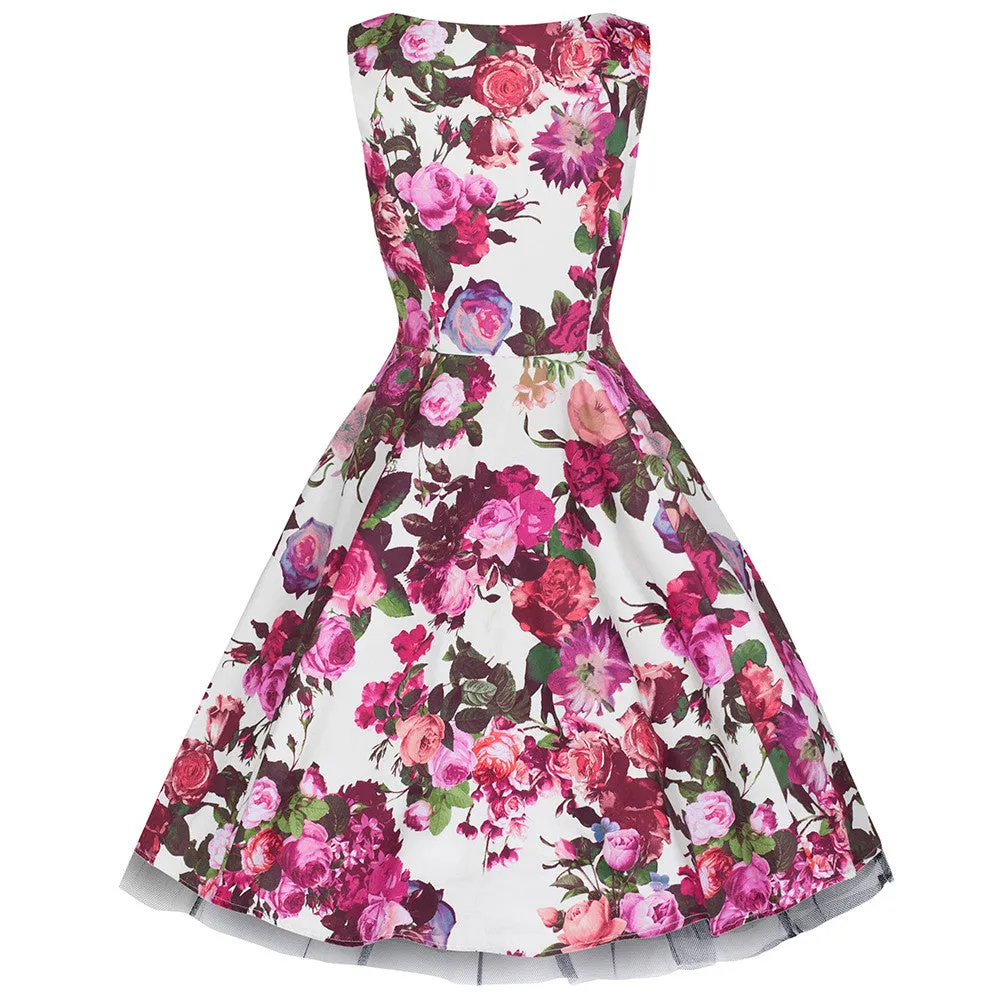 Girls' Cream Floral Party Dress