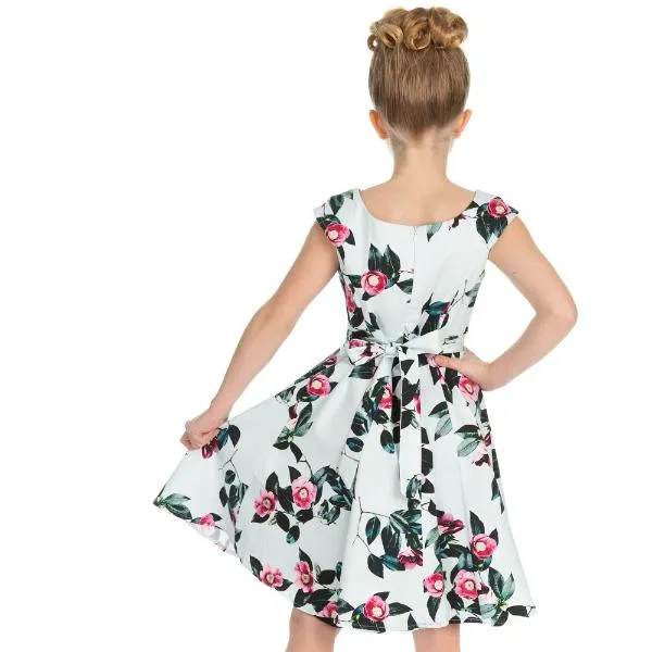 Girls' Blue Floral Party Dress