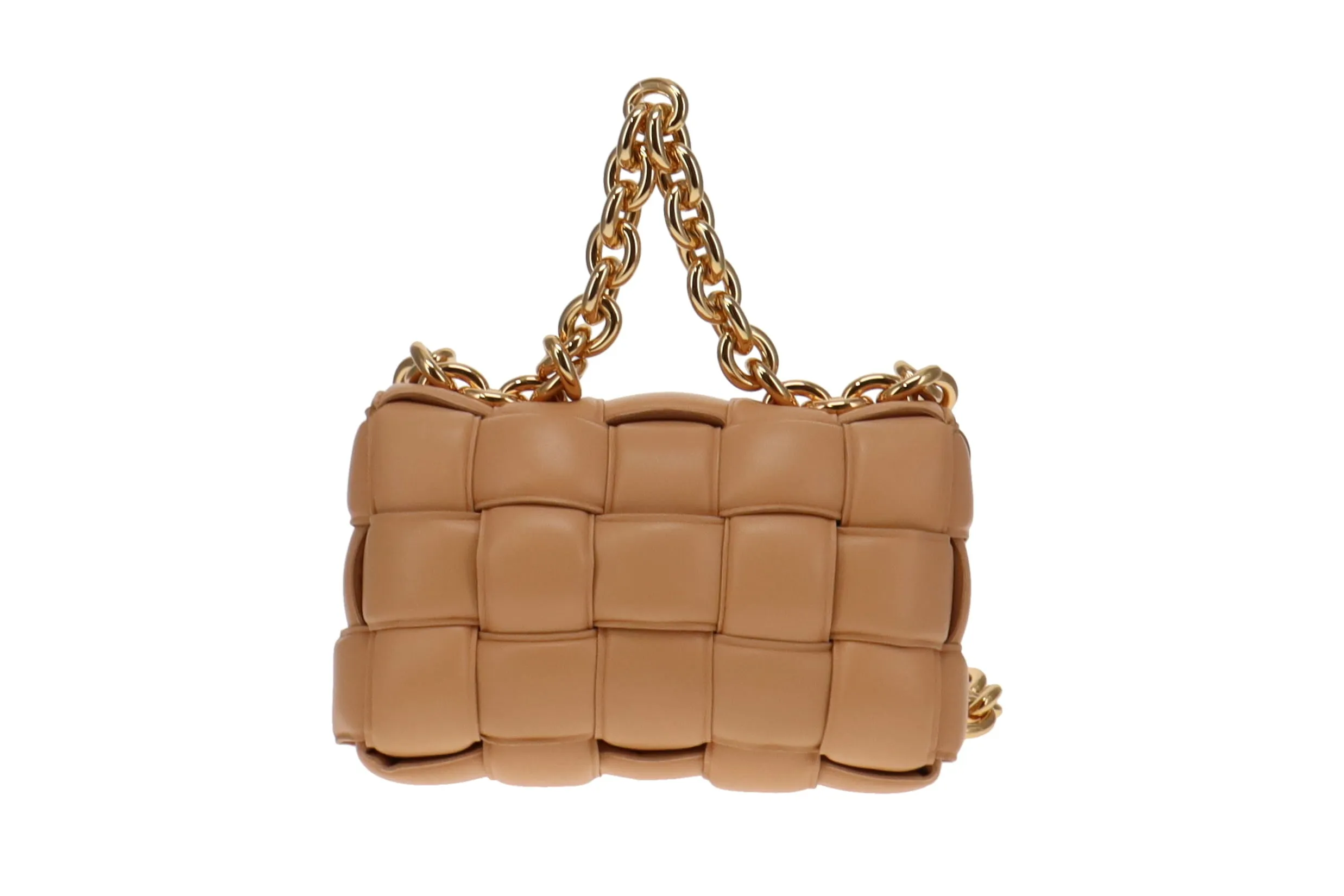 Almond Leather Padded Chain Cassette by Bottega Veneta