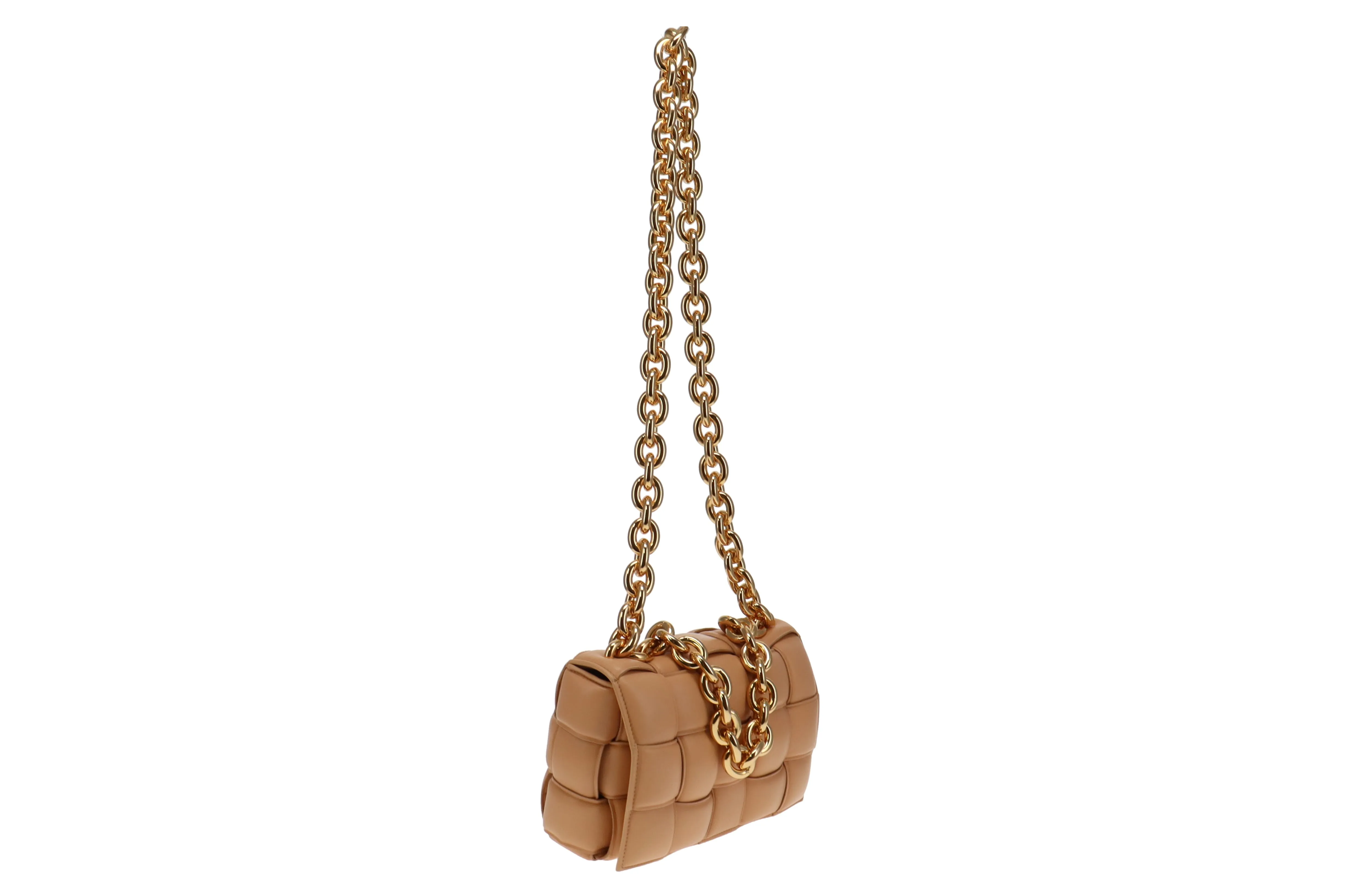 Almond Leather Padded Chain Cassette by Bottega Veneta