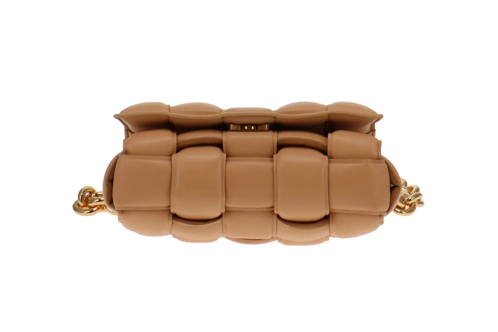 Almond Leather Padded Chain Cassette by Bottega Veneta