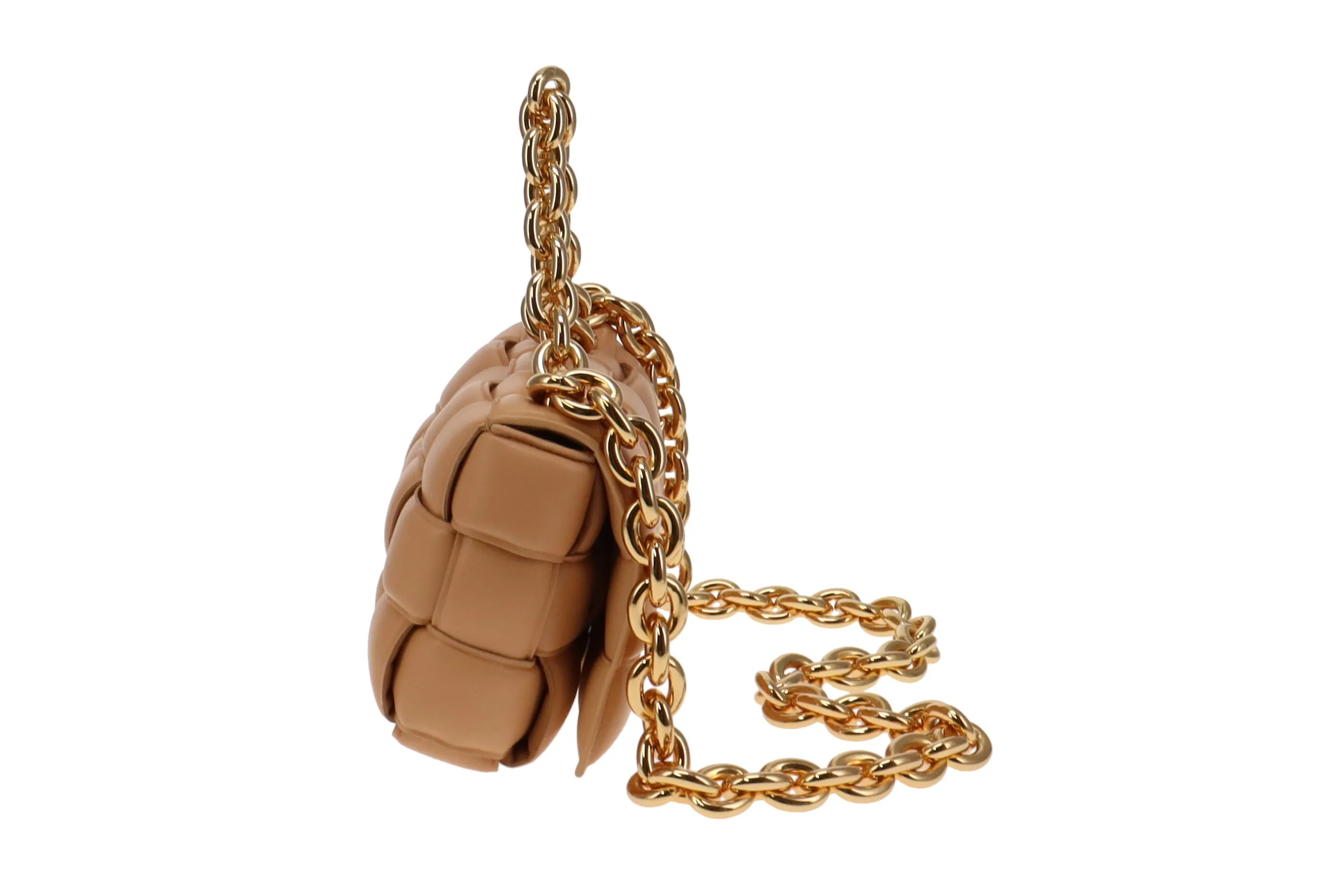 Almond Leather Padded Chain Cassette by Bottega Veneta