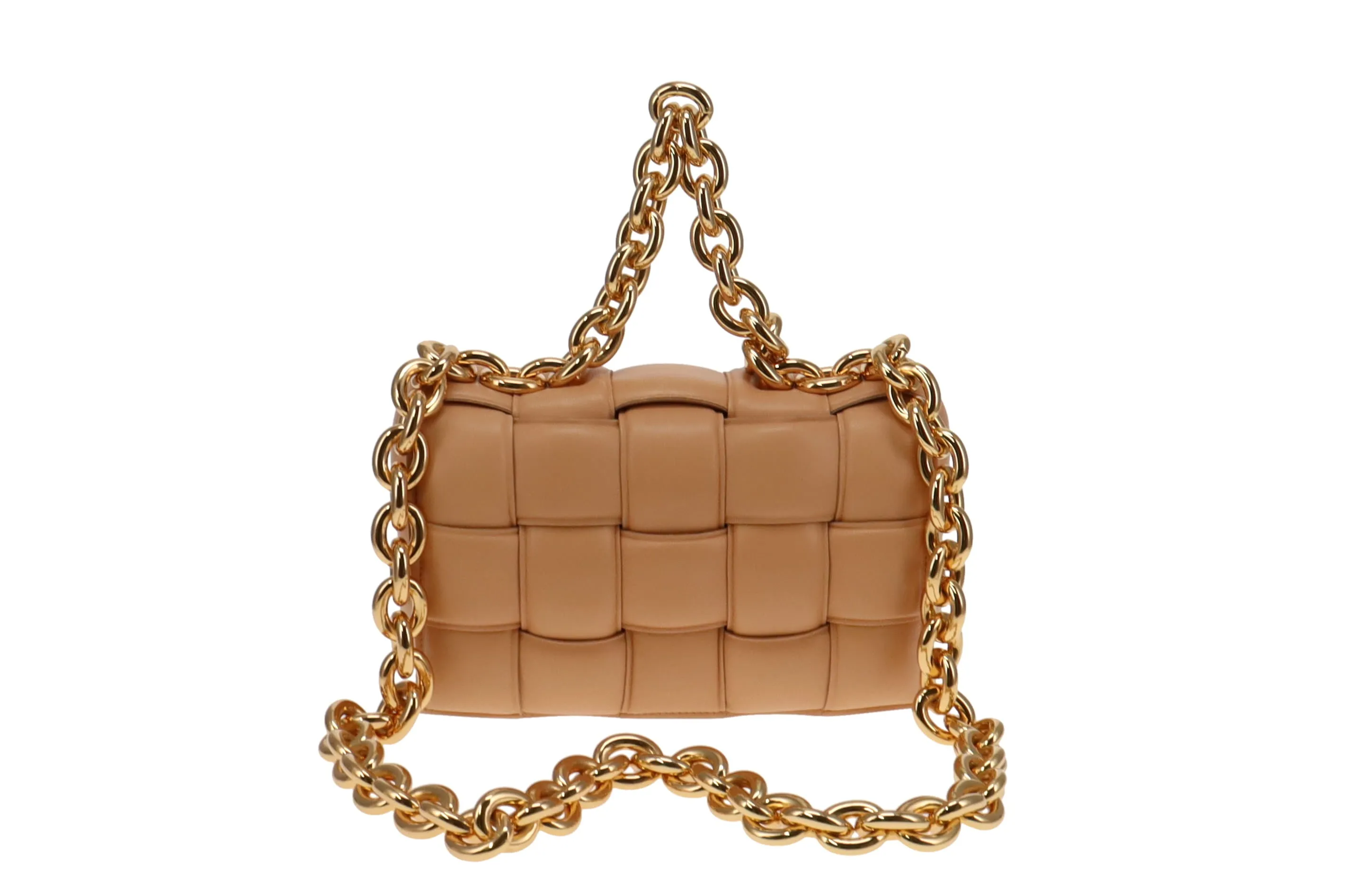 Almond Leather Padded Chain Cassette by Bottega Veneta