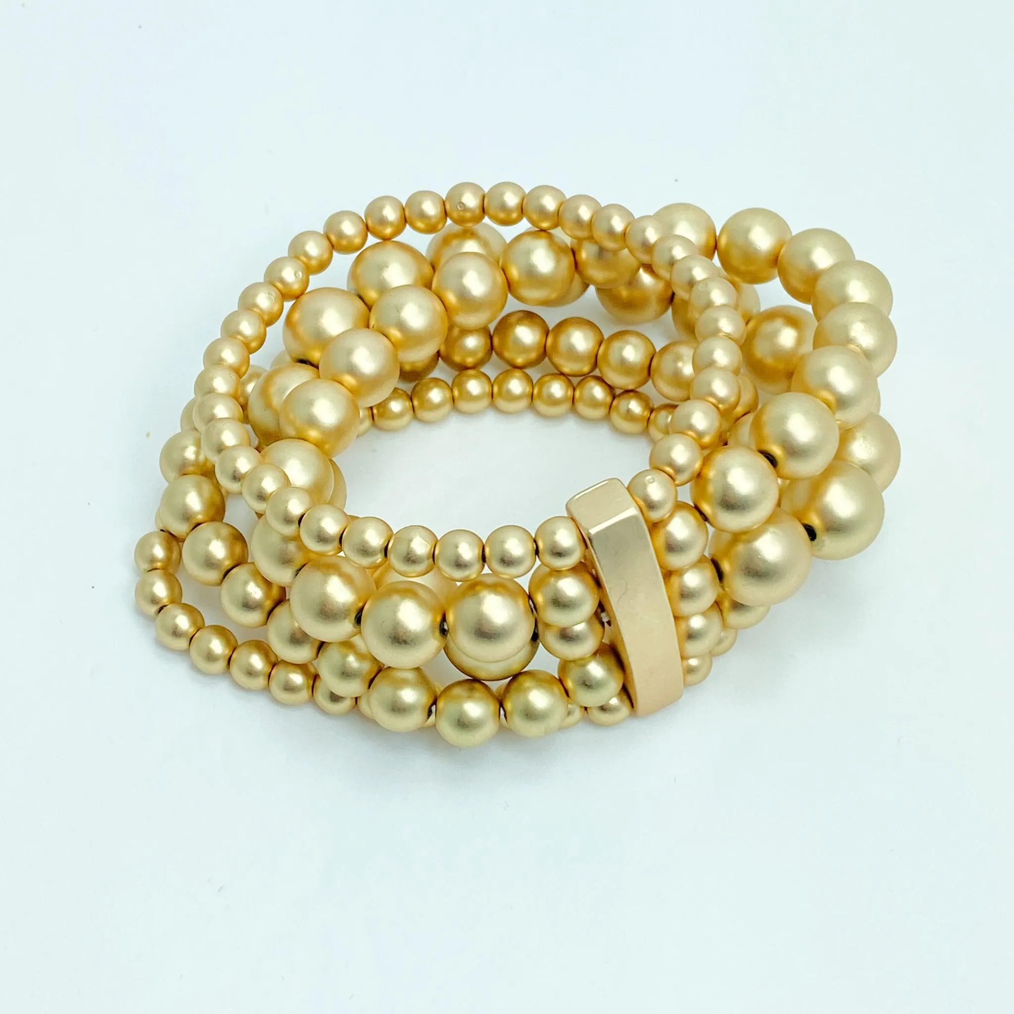 Gold Beaded Stretch Bracelet