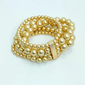 Gold Beaded Stretch Bracelet