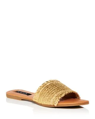 Meile Fringed Raffia Slide Sandals for Women - 100% Exclusive