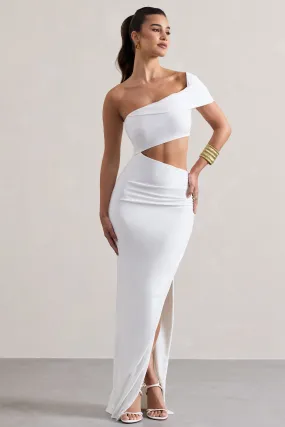 White Cut-Out Maxi Dress