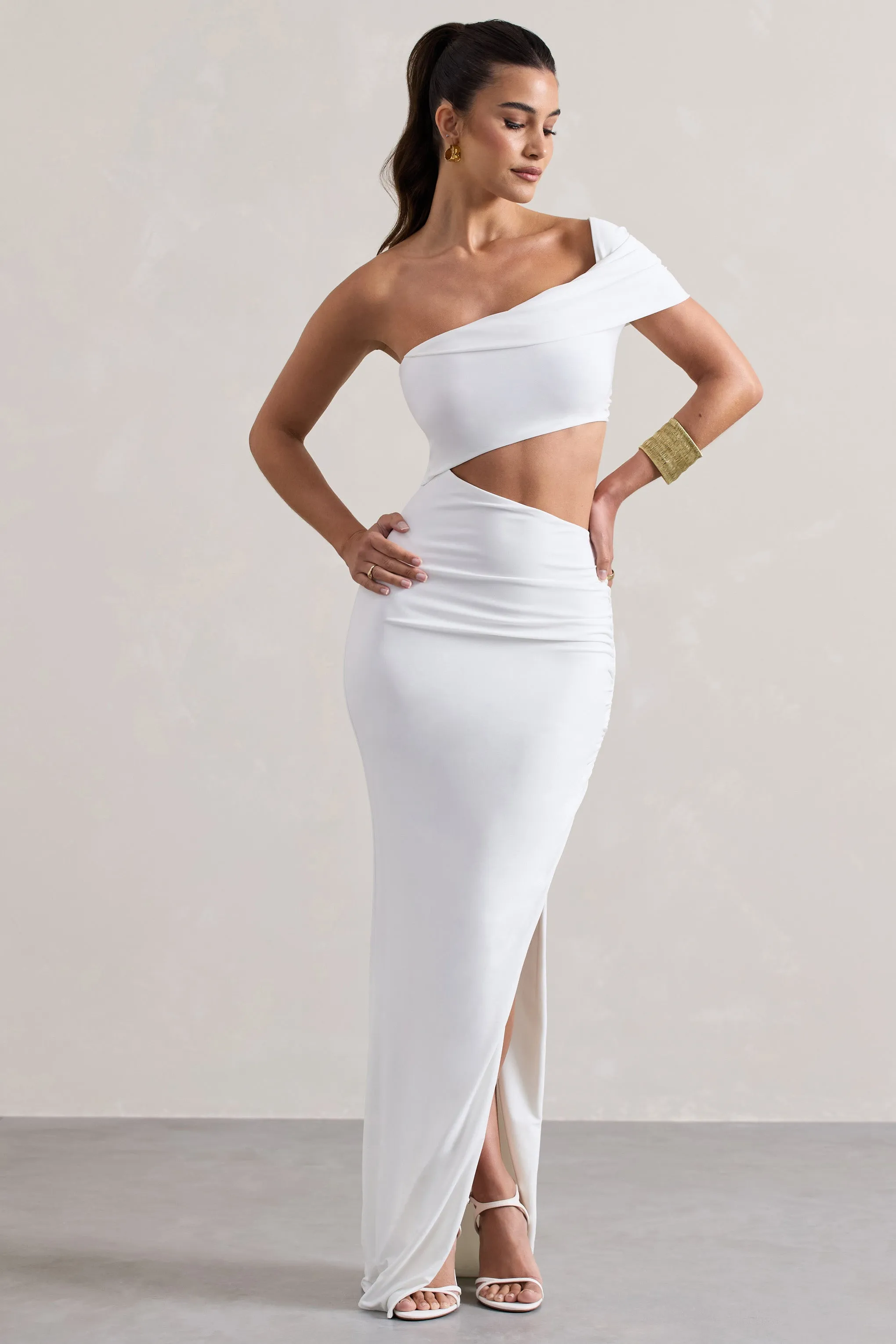 White Cut-Out Maxi Dress