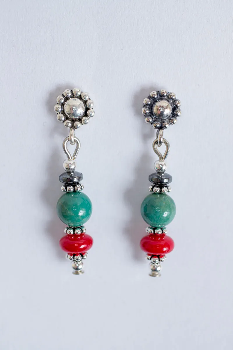 Mixed Stone Bead Earrings