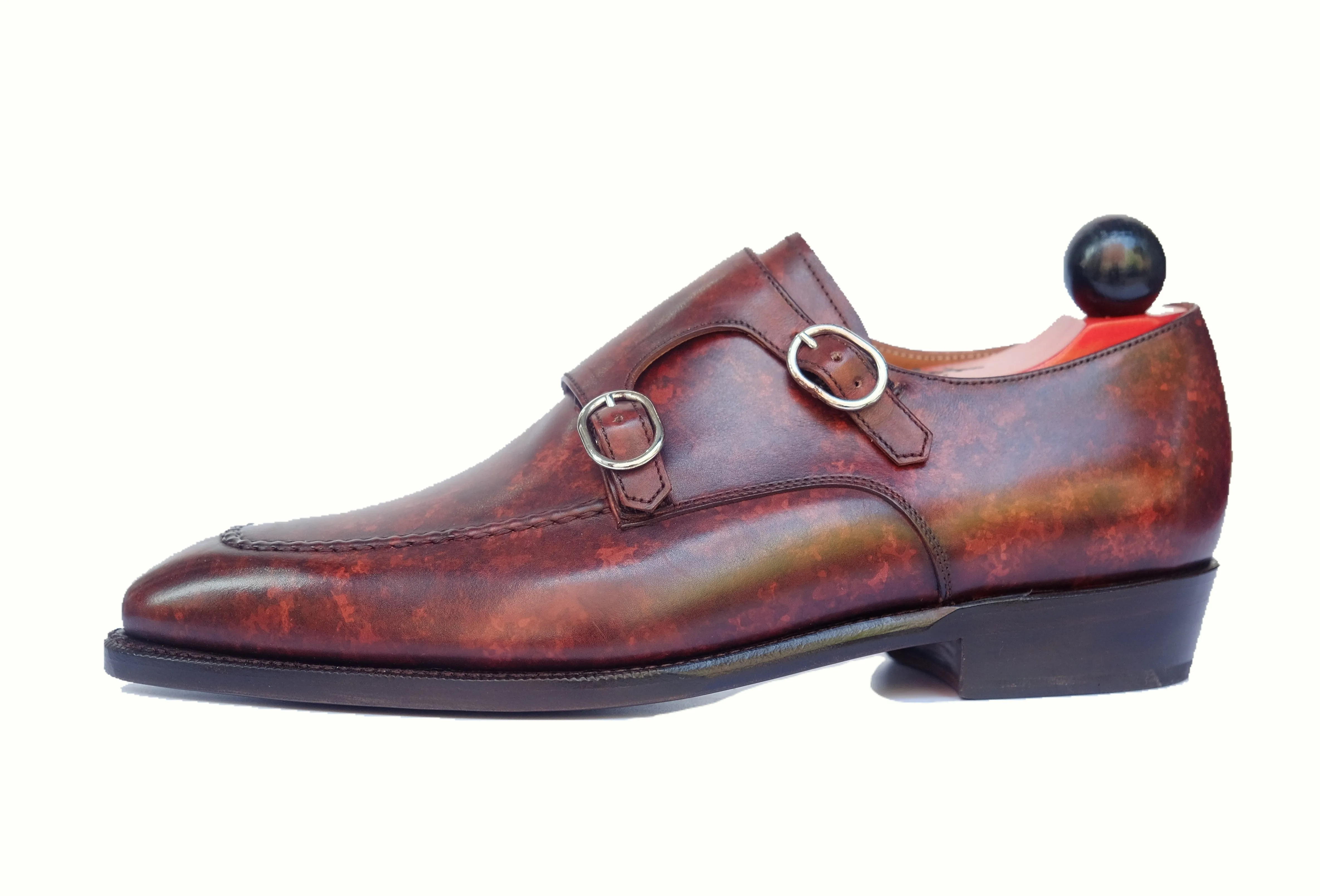 Handcrafted Leather Shoes with Walnut Marble Patina