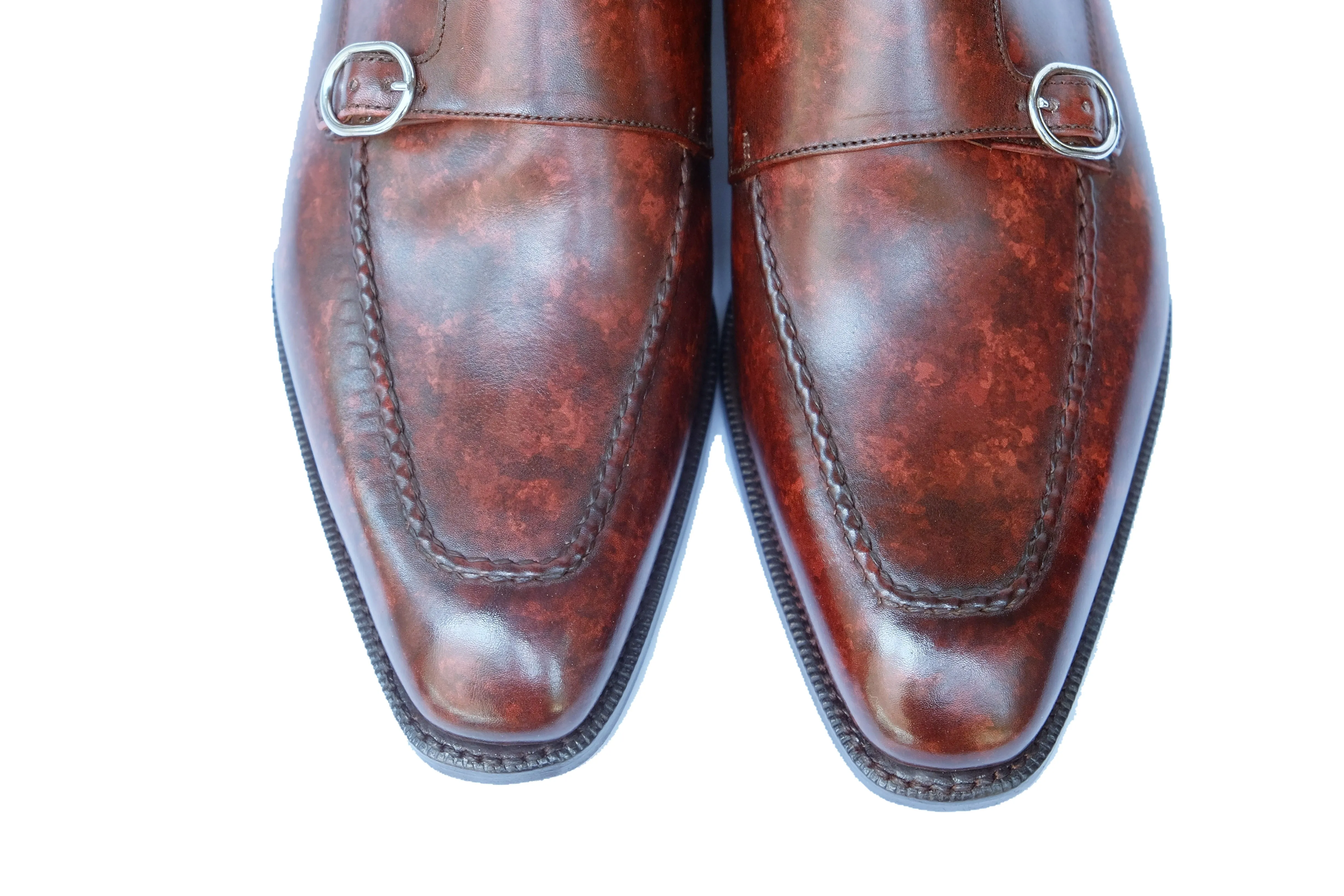 Handcrafted Leather Shoes with Walnut Marble Patina