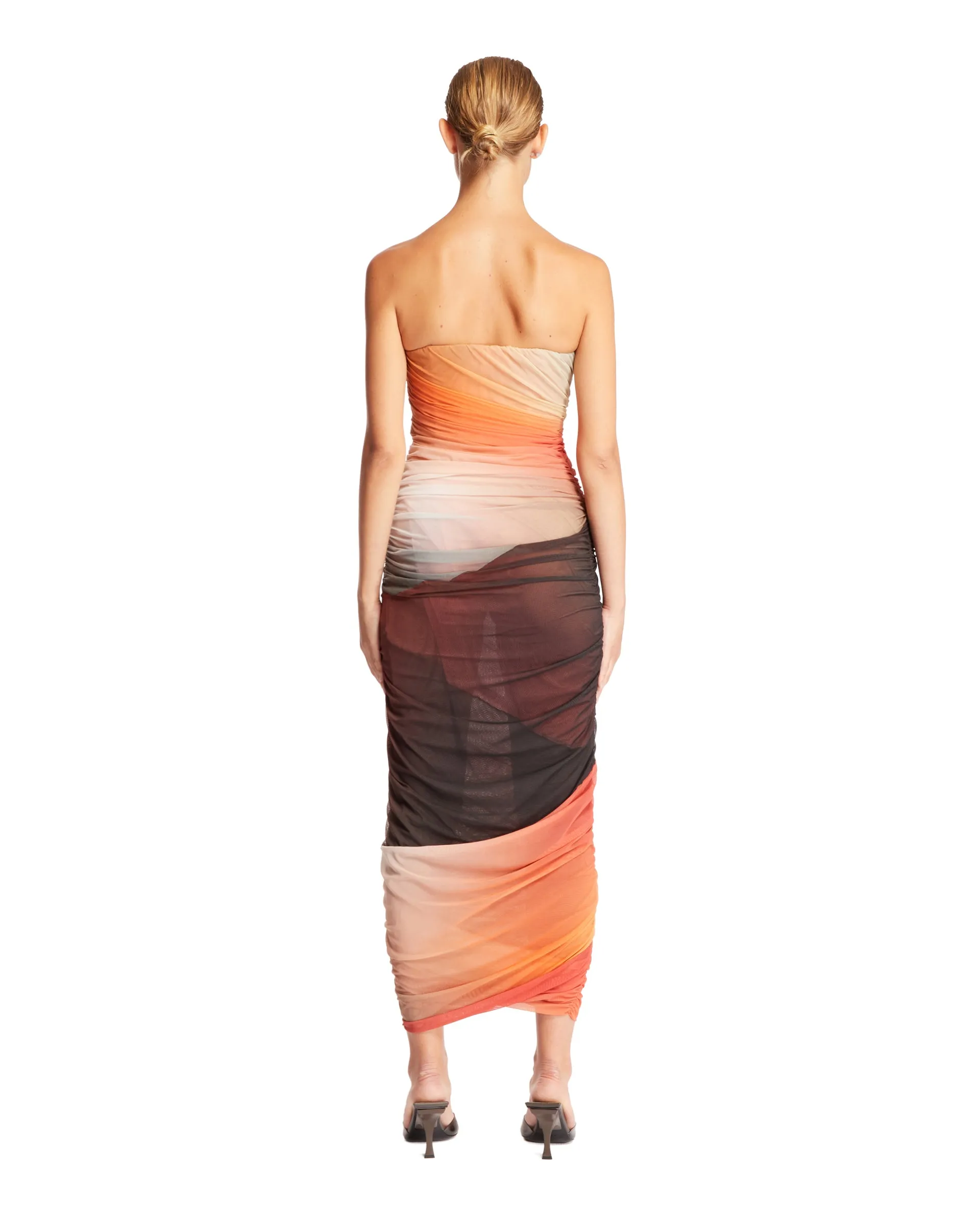 Multicolored Tulle Midi Dress