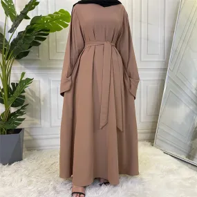 Abaya Long Dresses Women With Sashes - Islamic Clothing