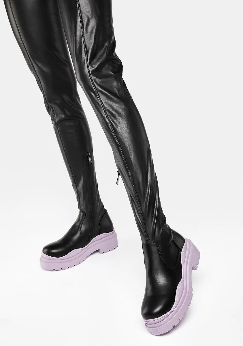 Naomi Periwinkle Thigh High Boots