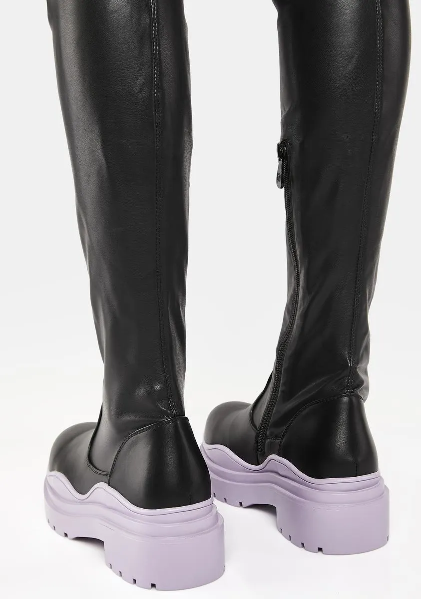 Naomi Periwinkle Thigh High Boots