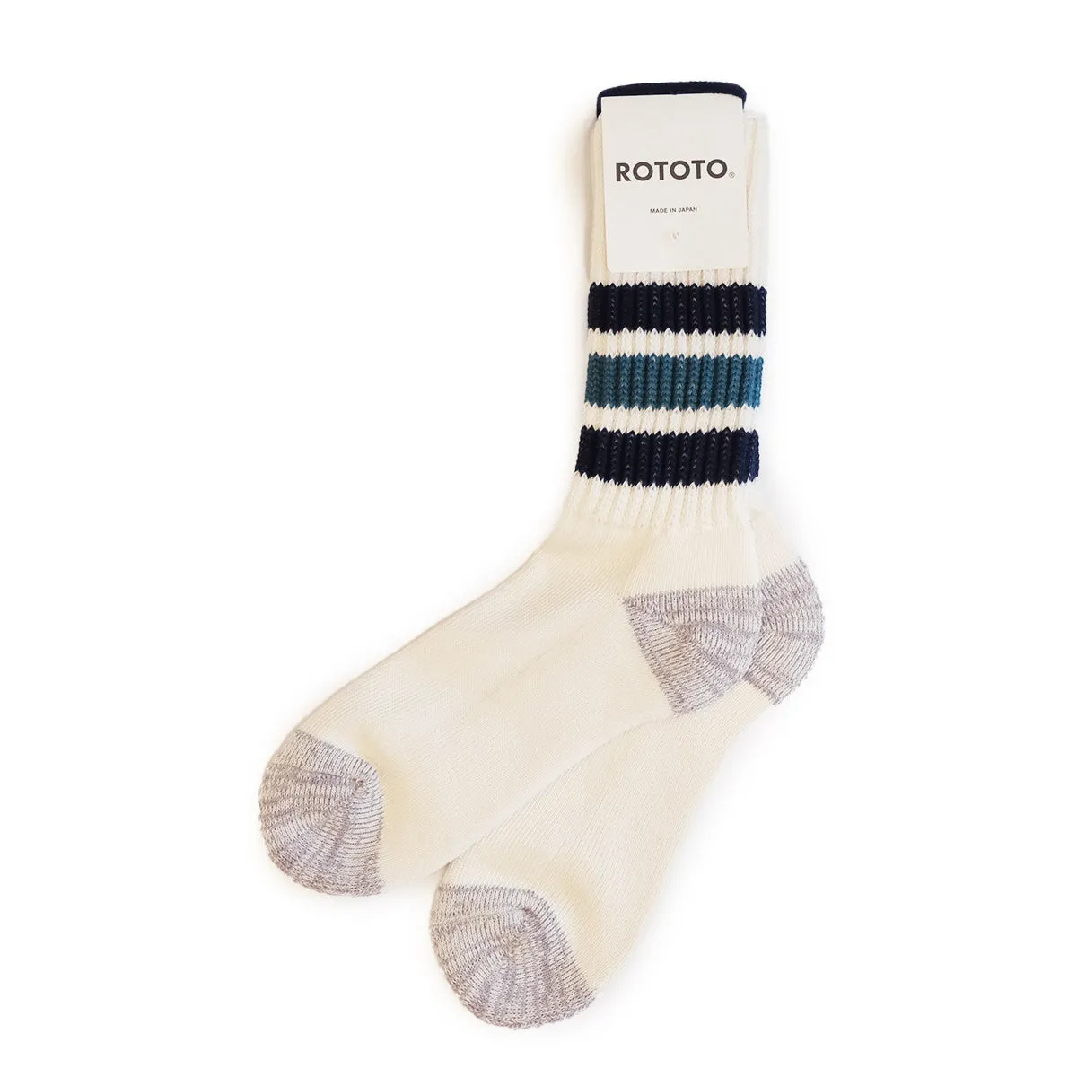 RETRO RIBBED NAVY&SEA GLASS SOCKS