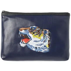 Navy Kenzo 'Go Tigers!' A4 Zip Pouch