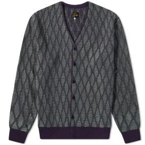 Needles V Neck Wave Stripe CardiganGreen & Purple