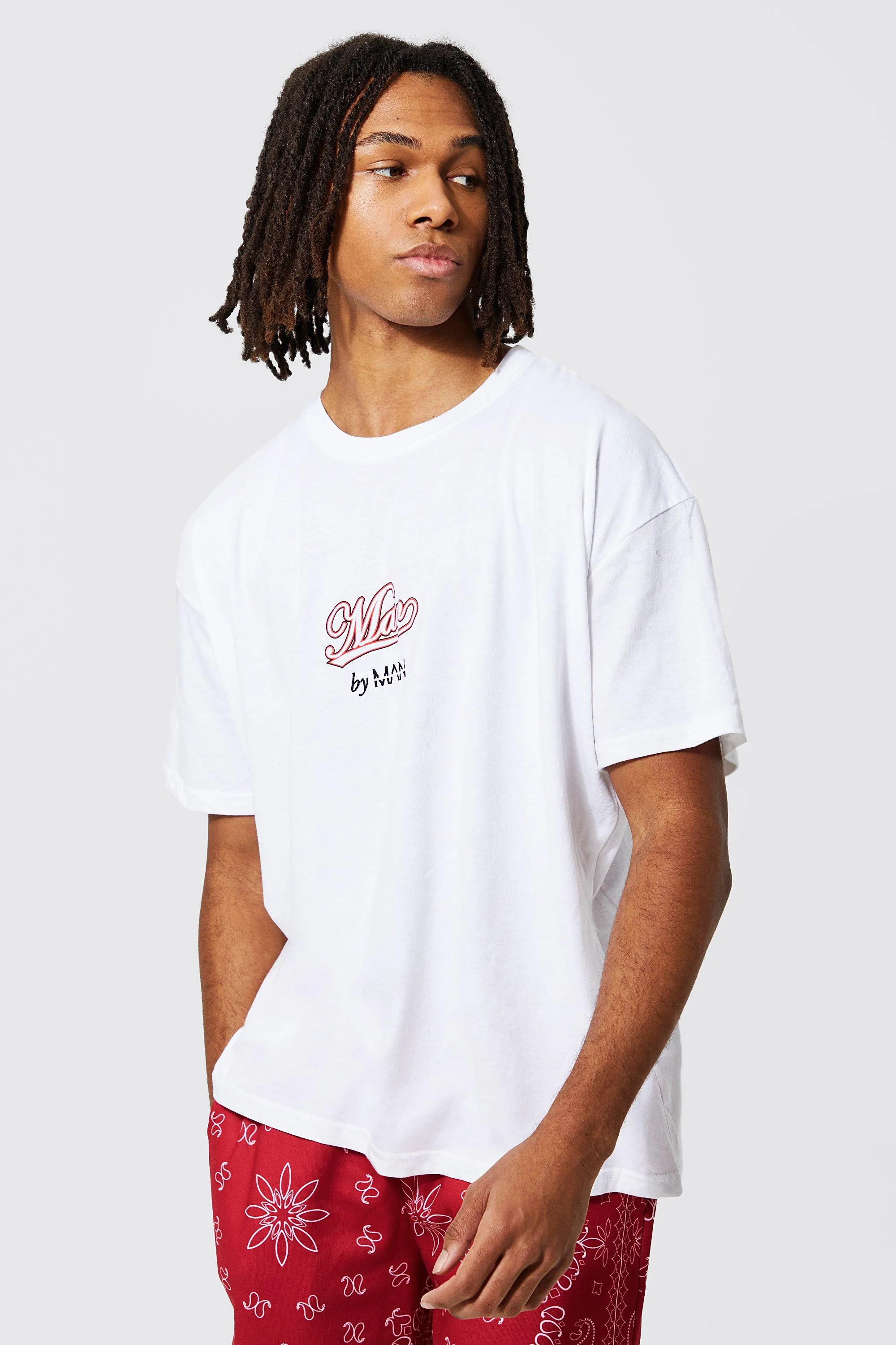 Oversized Man Varsity Logo T-shirt | boohooMAN UK