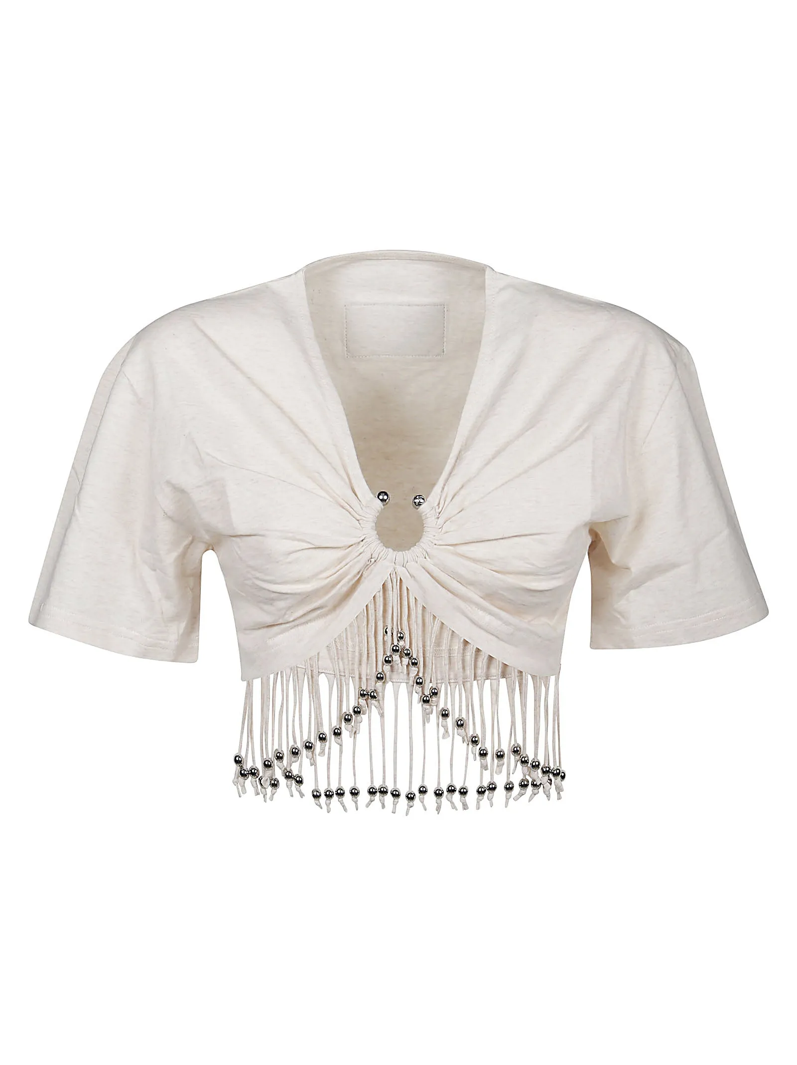 Paco Rabanne V-Neck Fringed T-Shirt