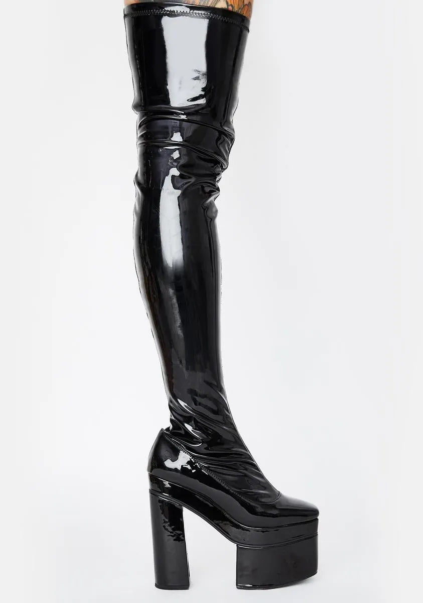 Patent Thigh High Boots