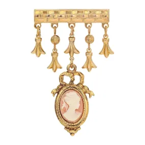 Pink Cameo Bar Pin