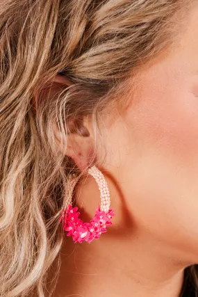 Pink Fancy Flowers Earrings