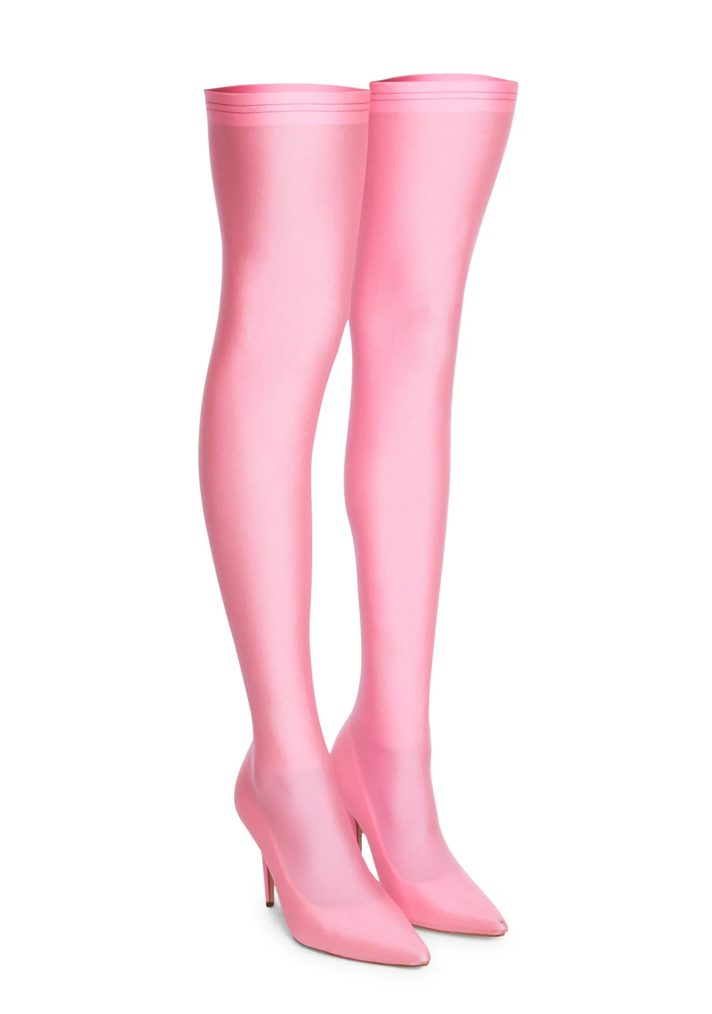 Pink Heartout Thigh High Boots