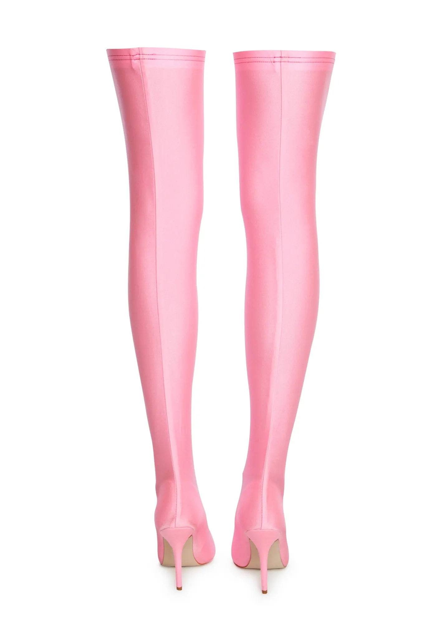 Pink Heartout Thigh High Boots