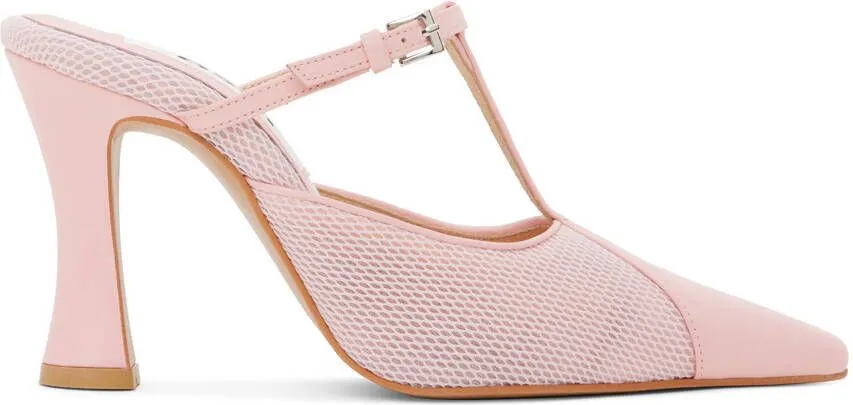 Pink Needle T-Strap Heels