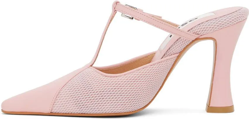 Pink Needle T-Strap Heels