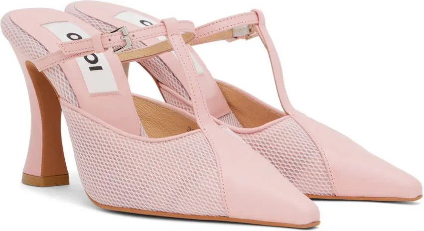 Pink Needle T-Strap Heels