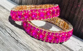 Flower Rhinestone Beaded Bracelet