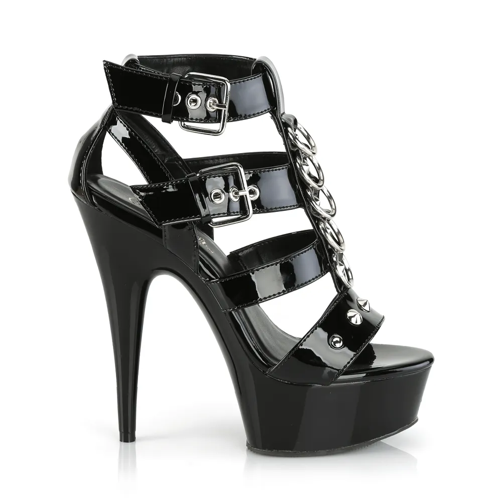 PLEASER Strappy T-Strap Heels Sandals