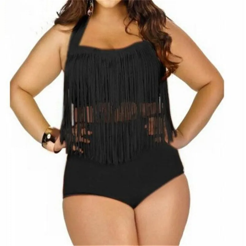 Plus Size Fringed Bikini Set