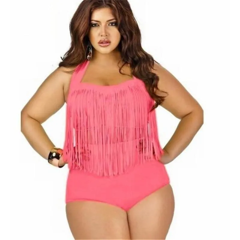 Plus Size Fringed Bikini Set