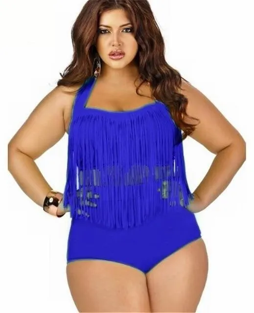 Plus Size Fringed Bikini Set