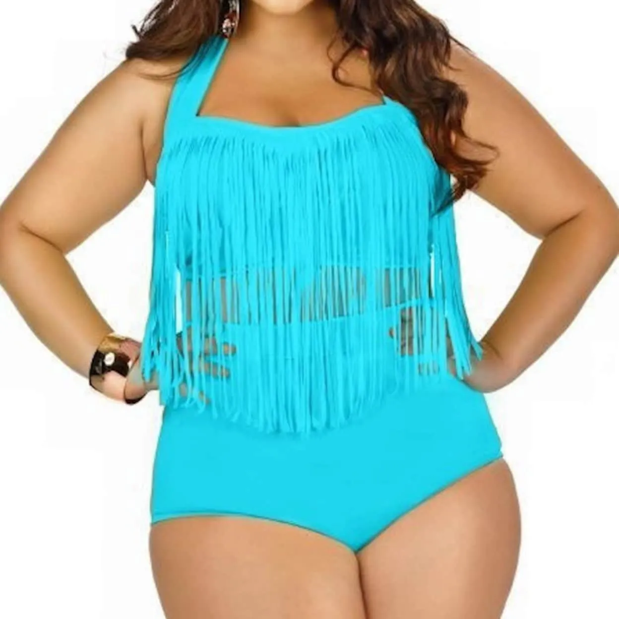 Plus Size Fringed Bikini Set