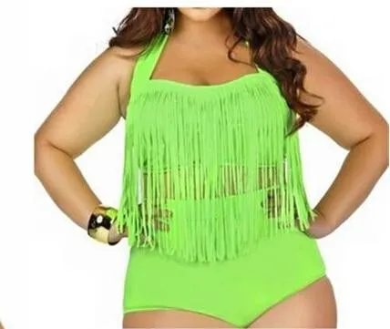 Plus Size Fringed Bikini Set