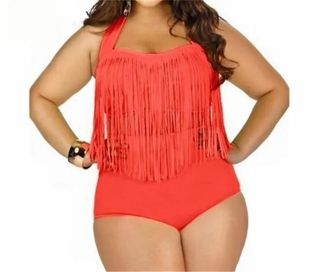 Plus Size Fringed Bikini Set