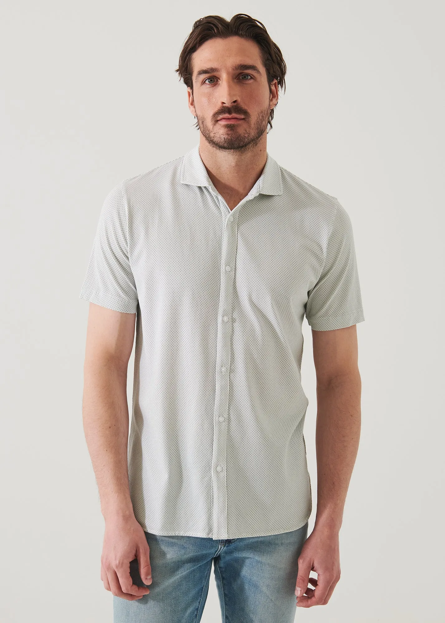 Pima Cotton Printed Stretch Shirt