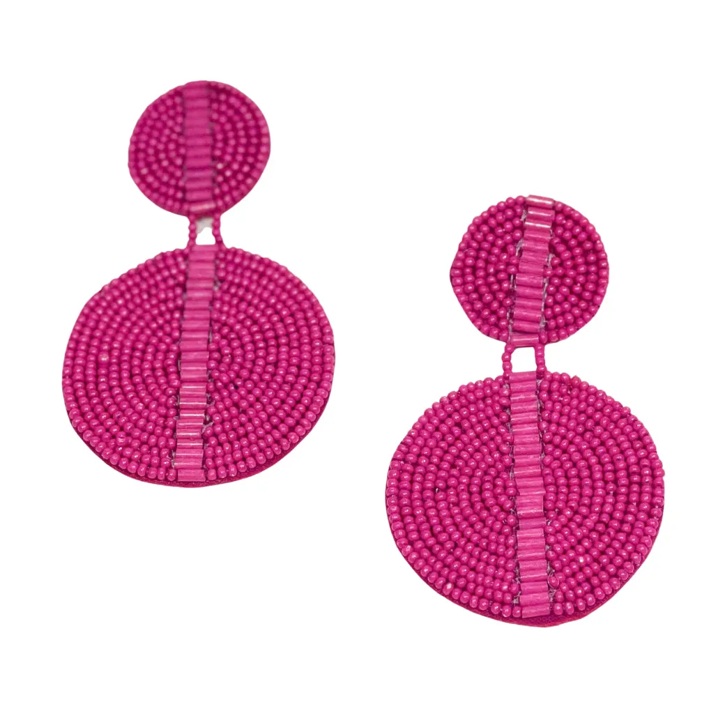 'Rae' Beaded Disc Earrings