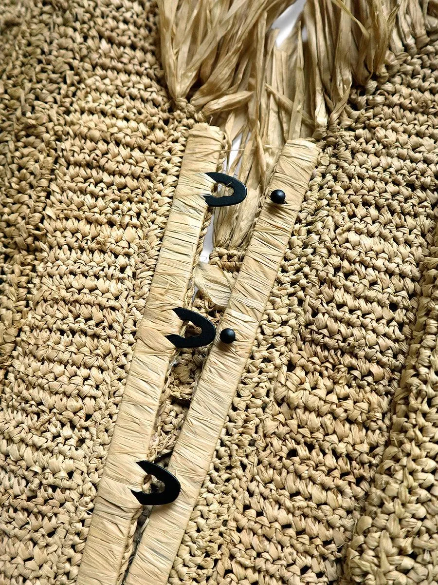 Raffia Basket-Fringed Corset