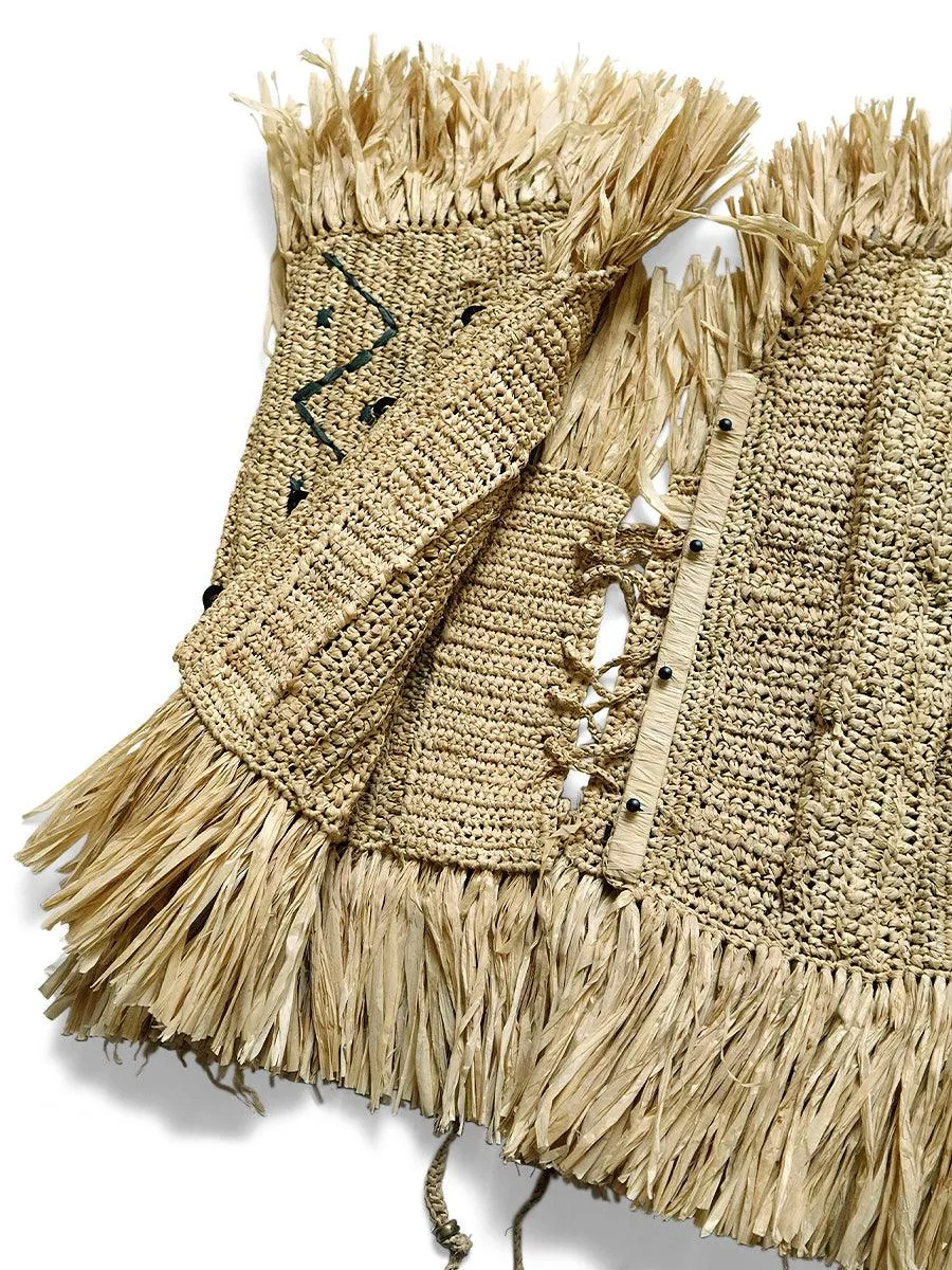 Raffia Basket-Fringed Corset