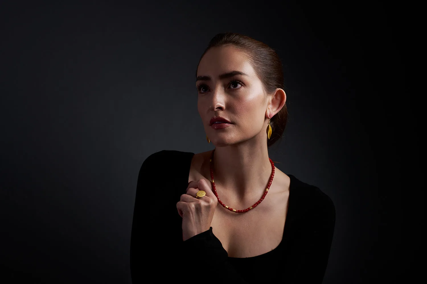 Red Coral Beaded Necklace