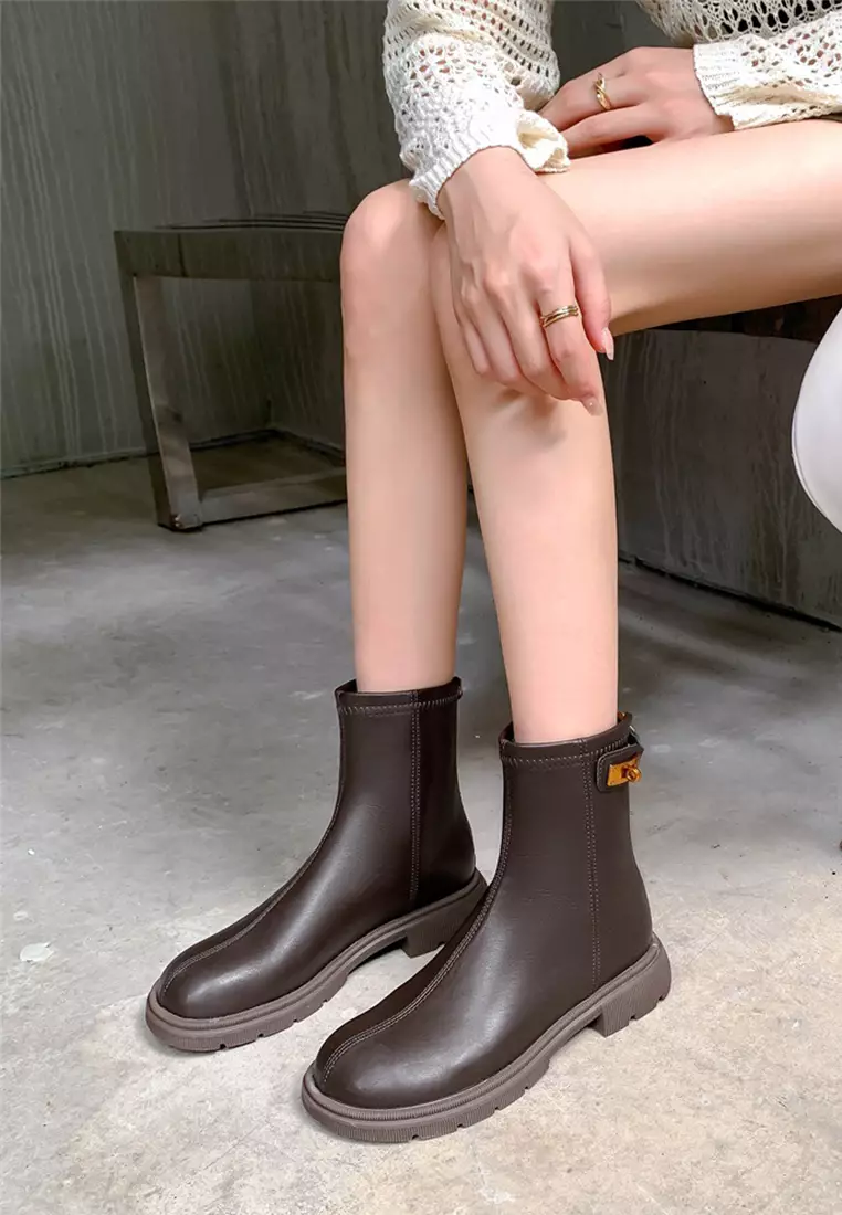 Retro Platform Vintage Zipper Boots